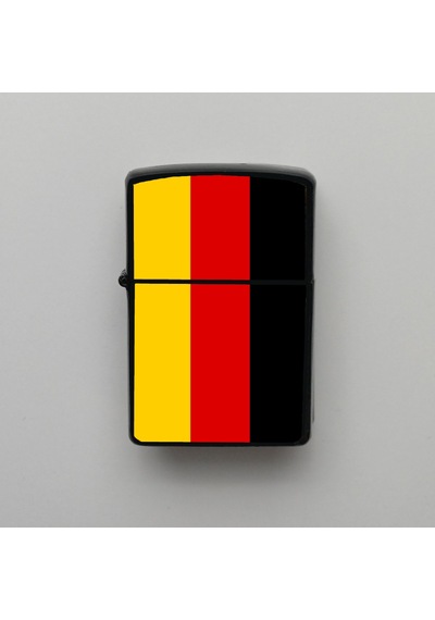 Almanya Germany Klasik Ülke Bayraklı - Benzinli Siyah Çakmak - Hediyelik Siyah