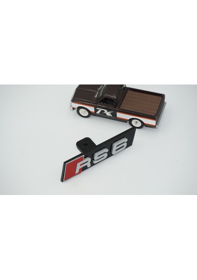 Dk Tuning Rs6 Gri Kırmızı Ön Panjur Logo Arma Audi İle Uyumlu -