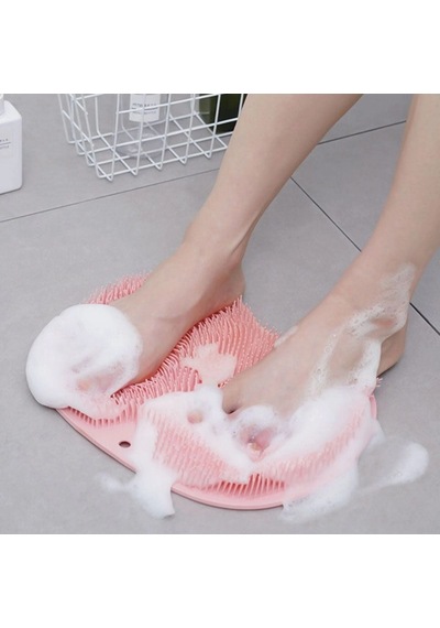 Çok Amaçlı Esnek Yumuşak Banyo El Ayak Vücut Plastik Duş Matı Plastik Banyo Matı Pembe