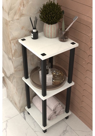 Viva 3 Katlı Çok Amaçlı Banyo Rafı Organizer-beyaz Beyaz