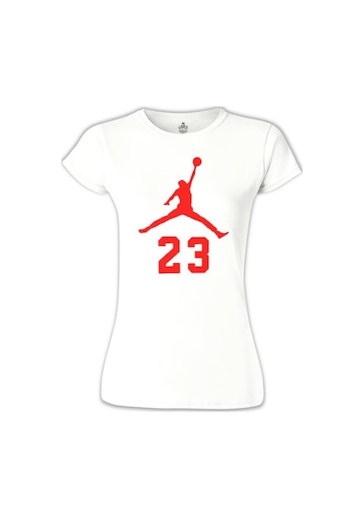 Basketball - Jordan 23 Beyaz Kadın Tshirt 001