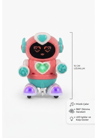 Rong Xian Yi Rock Robot - Müzik, Işık Ve Dans Eden İnteraktif Eğlenceli Oyuncak Robot Çok Renkli