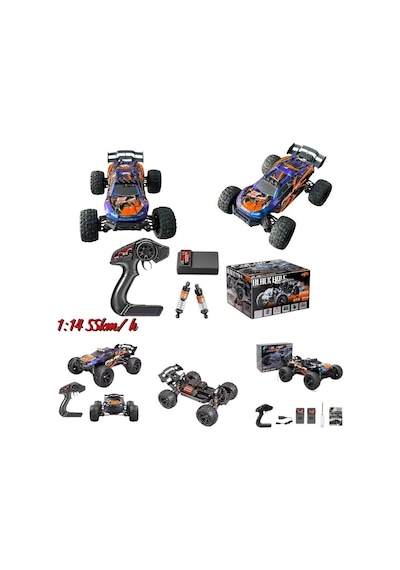Elektrikli Rc 1:14 Ölçek Servo Motor Mega Arazi Aracı Spor Araç 55 Km Hız Rc Araç