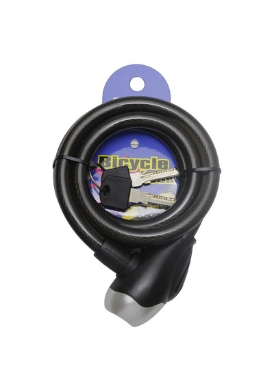 T.concept Lock Dayanıklı Güçlendirilmiş Çelik Halat Anahtarlı Bisiklet Kilidi 12x120 Cm Siyah