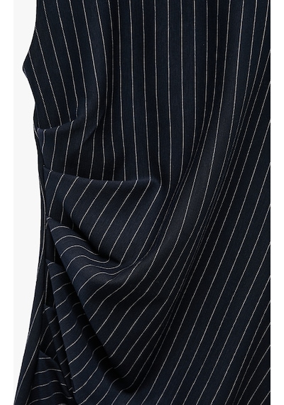 Koton Drapeli Slim Fit Bisiklet Yaka Kolsuz Çizgili Mini Elbise Beyaz Çizgili 7wak80019uk
