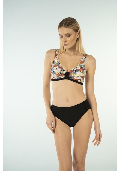 Estiva Desenli Luplu Toparlayıcı Bikini Takımı - Çiçek