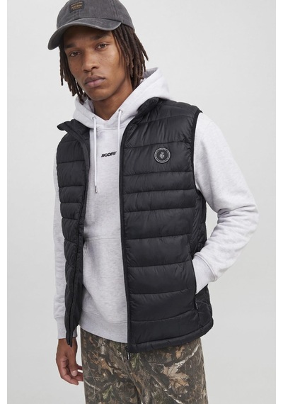 Jack & Jones Jjekıngsley Erkek Hafif Şişme Yelek Dik Yaka Günlük Rahat Siyah