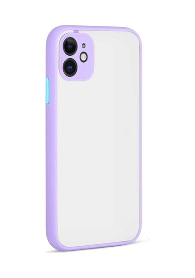 iPhone Uyumlu 12 Kılıf Montreal Silikon Kapak - Mor Çok Renkli