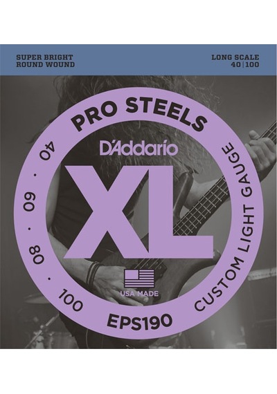 Daddarıo Eps190 Bas Gitar Tel Seti, Xl, 40-100, Long Scale, Proste