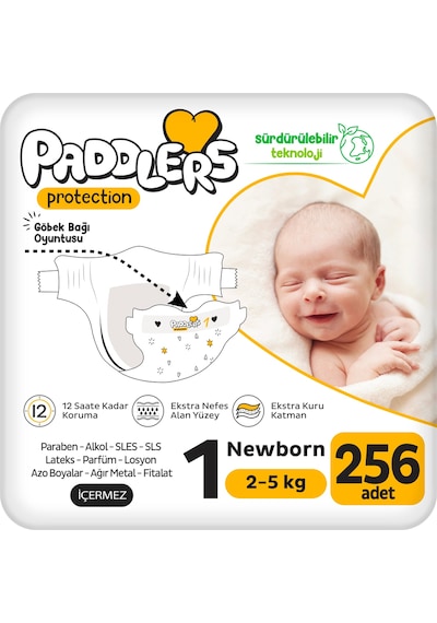 Protection Yenidoğan Bebek Bezi 1 Numara (2-5 Kg) 256 Adet – Ekstra Jumbo Set