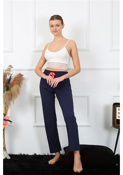 Akbeniz Kadın Pamuklu Alt Pijama 27468 - L Lacivert