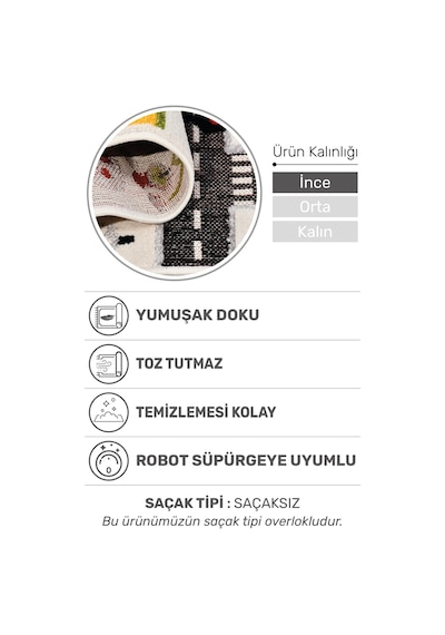 Oyun Şehri Çocuk Oyun Halısı 3 Boyutlu Araba Yolu Desenli, Tozumaz, Kolay Temizlik, Jüt Tabanlı Beyaz