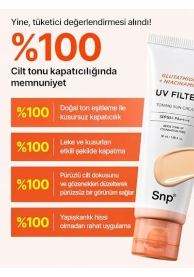 Snp Glutathione Ve Niacinamide Toning Sun Serum