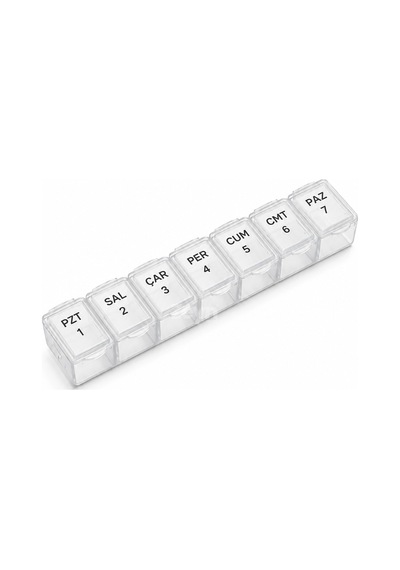 Haftalık İlaç Kutusu 7 Bölmeli Şeffaf Hap Düzenleyici Vitamin Organizatörü Taşınabilir Çok Renkli