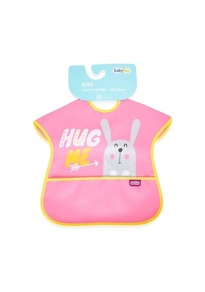 Babyjem Poli Muşamba Mama Önlüğü Büyük Pembe