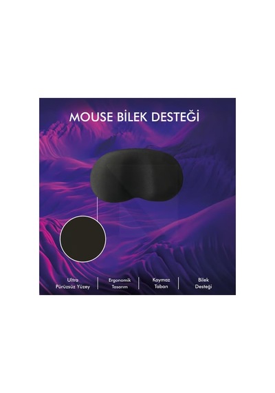 Tr Klavye Bilek Yastığı, Ergonomik Jel Bilek Desteği, Kaymaz Tabanlı, Konforlu Mouse Pad, Siyah