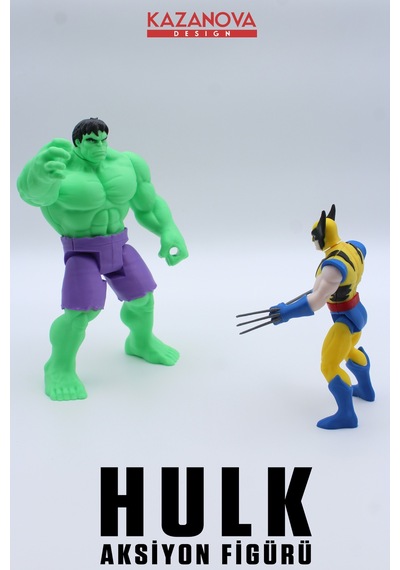Kazanova Design Hulk Aksiyon Figürü 19 Cm Marvel Hareketli Eklemli Masaüstü Hediyelik