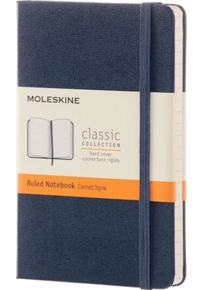 Moleskine Sert Kapak Defter Safir Mavi Çizgili - 9 x 14 CM