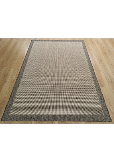 Çam Halı Sisal 9213 Gri / Beyaz Bordürlü Jüt Sisal Kilim - 100x200