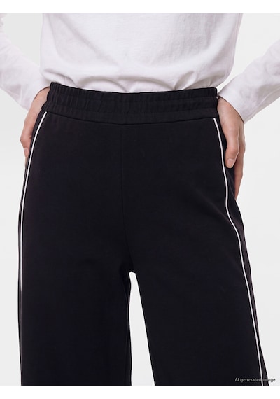 Lcw Modest Siyah Şerit Detaylı Soft Touch Kadın Eşofman Altı