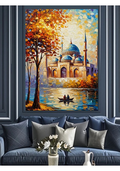 Ahşap Tablo Ortaköy Camii Deniz Manzarası