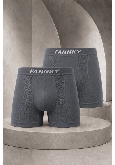 Fit Women Erkek Casual Comfort Günlük 2 Li Gri Boxer