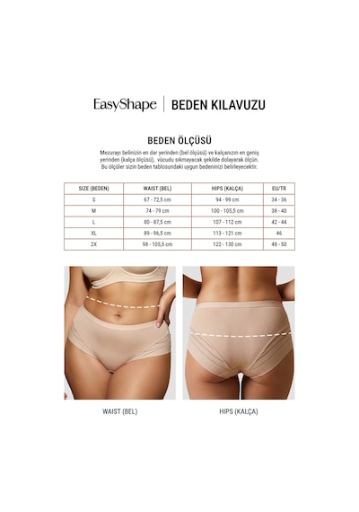 Auw Kadın Mikro Tüllü Toparlayıcı Slip Külot 4'lü - Easyshape Pudra