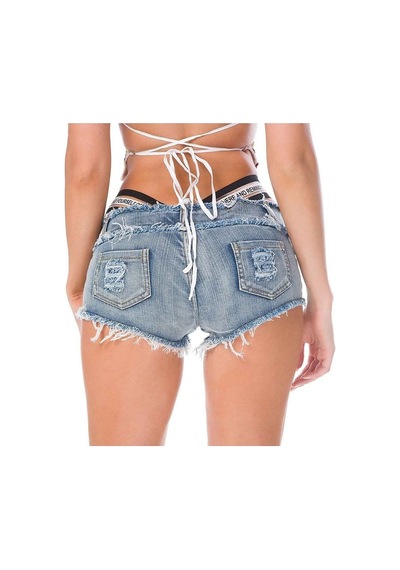 Merry See Bel Lastik Detaylı Denim Kot Şort