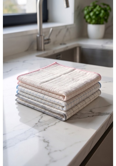 3'lü Set 40x40 Cm Bulaşık Kurulama Bezi Yüksek Emici Mutfak Havlusu Bardak Tabak Kurulama Çok Renkli