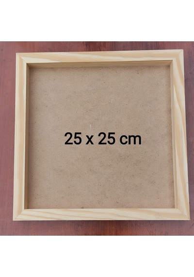 25x25cm Ahşap Çerçeveli Pano Ham Camsız - Arkalık Sabit