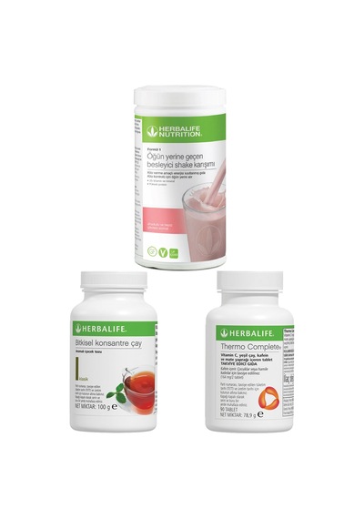 Herbalife Shake Ahududulu Ve Beyaz Çikolatalı Thermo Complete Klasik Çay 100 Gr Birer Adet