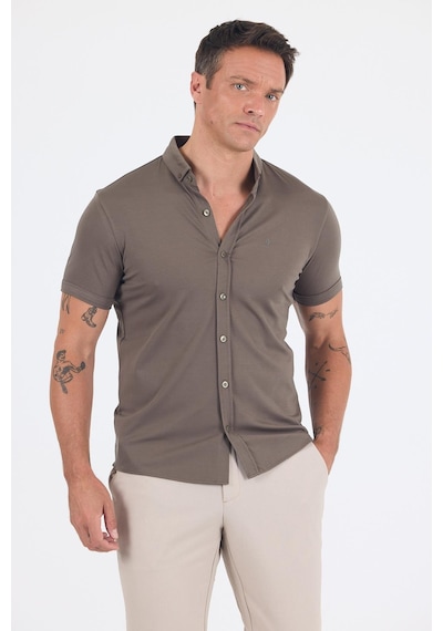 İmza Koyu Haki İtalyan Düğmeli Yaka Kısa Kol Cepsiz Slim Fit Gömlek 1004250255 Koyu Haki İmza Koyu Haki İtalyan Düğmeli Yaka Kısa Kol Cepsiz Slim Fit Gömlek 1004250255 Koyu Haki