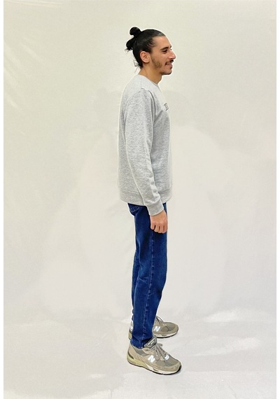 Erkek Bisiklet Yaka Rahat Kalıp 3 İplik Kalın Californıa Baskılı Sweatshirt Spr24sw32 Gri Melanj