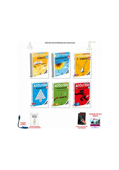 2026-2027 Arı Yayıncılık 6. Sınıf Tüm Dersler 6 Kitap Set Defterim T-m, Atölyem T-m-f-s