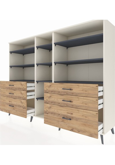 Hyperion Dolap 10 Raflı 6 Çekmeceli 220x44x163 Aytaşı-antrasit/çam Antrasıt/atlas Çam - Aytası Hyperion Dolap 10 Raflı 6 Çekmeceli 220x44x163 Aytaşı-antrasit/çam Antrasıt/atlas Çam - Aytası