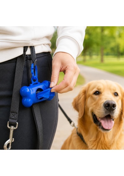 Köpek Kaka Poşeti 6 Rulo + Askılı Dispenser Kılıf, Köpek Dışkı Poşeti, Kaka Torbası, Dışkı Torbası, Poşetlik, Evcil Hayvan Yürüyüş Temizlik Aksesuarı, Karışık Renk