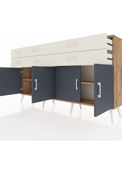 Arges Konsol 3 Raflı 6 Çekmeceli 4 Kapaklı 176x30x99 Çam-antrasit/aytaşı Antrasıt/aytası - Atlas Çam Arges Konsol 3 Raflı 6 Çekmeceli 4 Kapaklı 176x30x99 Çam-antrasit/aytaşı Antrasıt/aytası - Atlas Çam