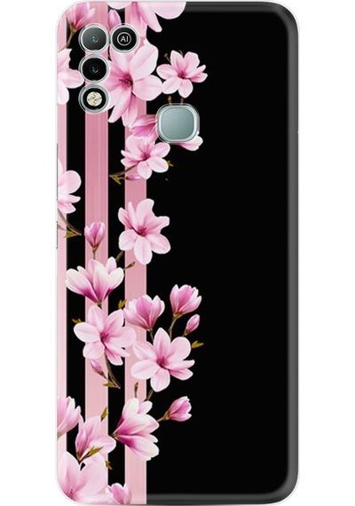 Infinix Hot 11 Play Kılıf Resimli Silikon Pink Flowers 3 1393
