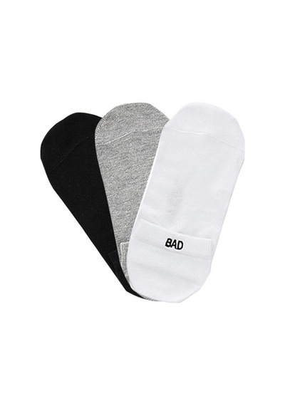 Bad Bear Bad Ankle Çok Renkli 3'lü Bilek Çorap Beyaz-gri-siyah Çok Renkli