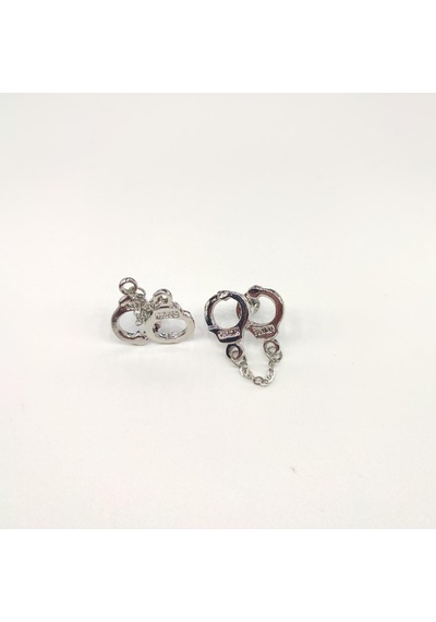 Tedz Collection Gümüş Kelepçe Pin Küpe Çok Renkli