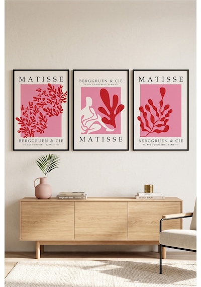 Siyah Ahşap Çerçeveli Pembe Kırmızı Matisse Botanik Soyut Duvar Tablosu Modern Sanat Dekorasyonu Kabartma Görünümlüdür Siyah Siyah Ahşap Çerçeveli Pembe Kırmızı Matisse Botanik Soyut Duvar Tablosu Modern Sanat Dekorasyonu Kabartma Görünümlüdür Siyah