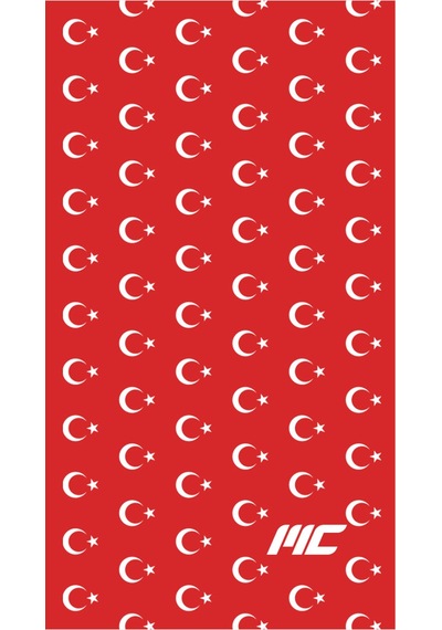 Musclecloth Çok Amaçlı Boyunluk Ay Yıldız Kırmızı