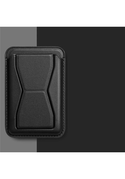 Stand Olabilen Magsafe İle Uyumlu Pu Deri Kartlık Crd-03 Magnetic Standlı Kartlık