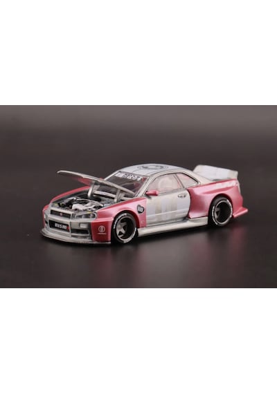 Kaido House Mini Gt Nissan Gt-r R34 Kaido Racing Factory V1 Pembe 1/64 Chase
