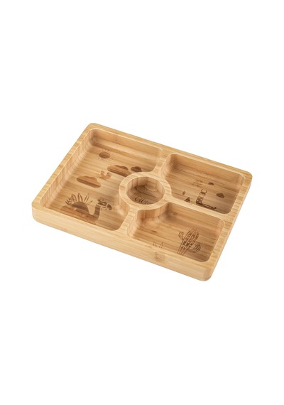 Citron Bölmeli Organik Bambu Kare Yemek Takımı 1073568