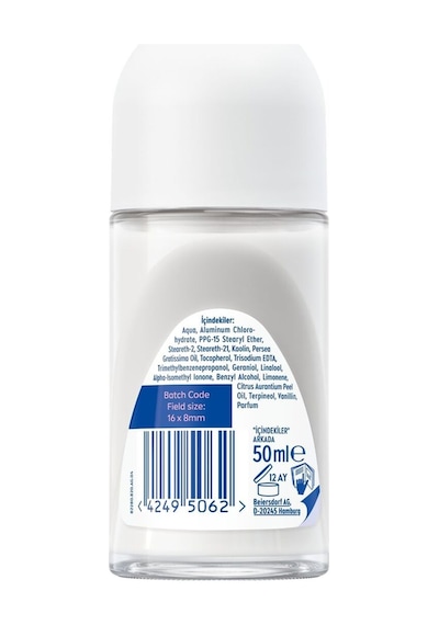 Kadın Roll-on Deodorant Powder Touch 50ml, 72 Saat Anti-perspirant Koruma, Yumuşak Koltuk Altı Hissi