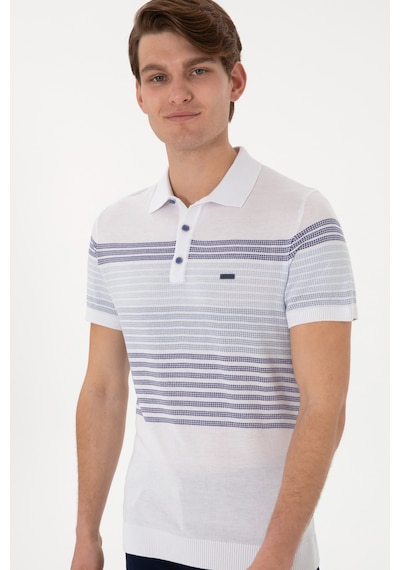 U.S. Polo Assn. Erkek Slim Fit Polo Yaka İndigo Tişört 50299410-VR028