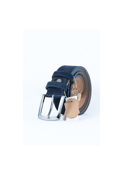 Parscraft Hakiki Süet Deri Erkek Kemer Lacivert 4 Cm Lacivert