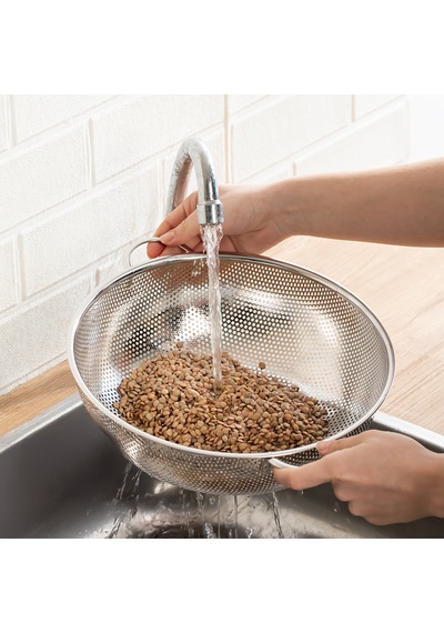 Porsima Bls-ks-28 Kulplu Paslanmaz Çelik Süzgeç Mutfak Eleği Meyve Ve Sebze Yıkama Aparatı Kevgir 28cm Çelik
