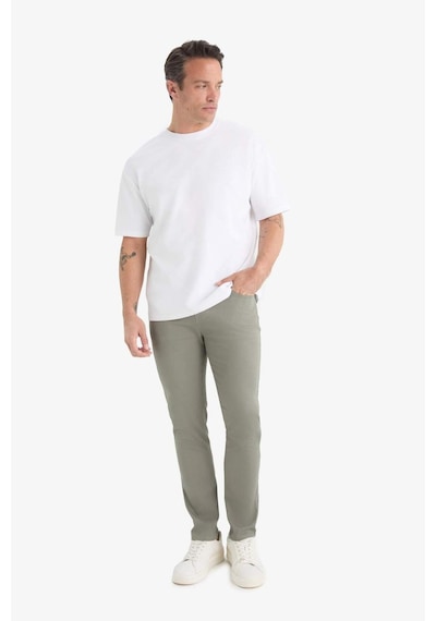 Defacto Slim Fit Dar Kesim Dar Paça Dokulu Pantolon E7959ax25augr169 Gri